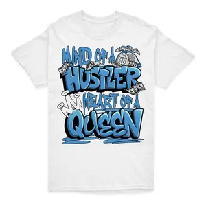Hustler Heart Queen T-shirt Match Retro 17 Low Carolina Blue Univercitii | Color-Match Design | Adjustable Fit (S-5XL) | Shirt To Match Sneaker