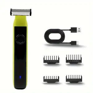 40-Degree Hybrid Face & Body Trimmer Electric beard trimmer, shaver, Cordless shaver, body groomer with 40-degree blade skin-hugging technology, includes 4 adjustable comb attachments, compact and portable for travel