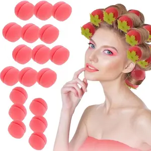 18PCS Strawberry Heatless Curlers Strawberry Hair Curlers Strawberry Foam Curlers Strawberry Hair Rollers for Long Hair