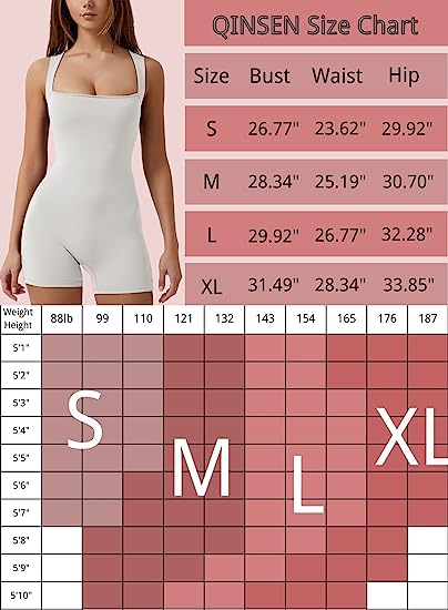 QINSEN Womens Strappy Square Neck Tank Top Tummy Control Bodycon Stretch Shorts Jumpsuit Rompers Fabric Soft QINSEN Womens Strappy Square Neck Tank Top Tummy Control Bodycon Stretch Shorts Jumpsuit Rompers Fabric Soft