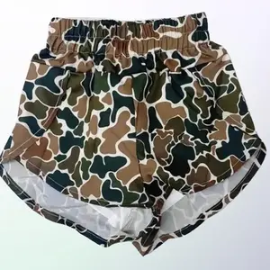 Women's Multi-Color Camo Athletic Shorts with Cutout Details, Edgy Sporty Style for Gym/Outdoor Sports/Casual Streetwear Looks