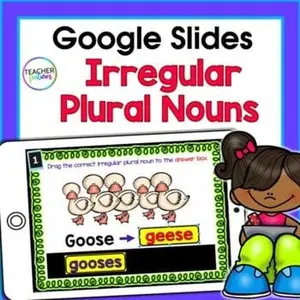 Irregular Plural Nouns for 2nd Grade | Google Slides Grammar Activities