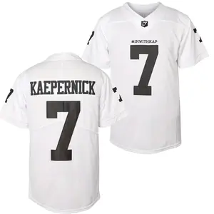 Men's #7 Football Jersey Stitched Short Sleeved Fashionable Sports Shirt White Black S-3XL Breathable Durable Polyester