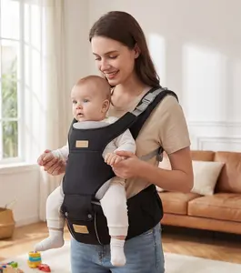 Ainomi Ergonomic 4-in-1 Babywearing Carrier - Adjustable, Multifunctional, Safe, Logo-Printed, Newborn-Fit - Ideal for New Moms, Travel (Baby & Maternity Travel Gear), Babywearing Baby Carriers