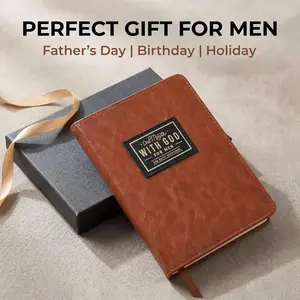 365 Days Daily Prayer Book — Men's Bible Study Devotional Notebook, Premium Leather Hardcover, Spiritual Journal for Everyday Faith Reflections