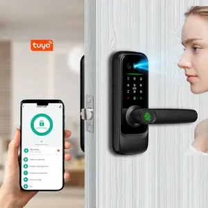 Smart Biometric Digital Door Lock with Keypad App Control Keyless Entry 2K Camera IR Night Vision for Home Office