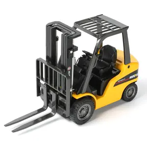 Liftable Forklift Toy, All Metal Die-cast Construction Fork Truck with Articulating Arm, Movable Forks - Scale Mini Vehicle Model for Kids Adult Collection & Desk Decoration- Yellow