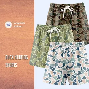 Pack 3 Duck Hunting Shorts with 5 inch Inseam Realistic Camouflage Athletic Shorts, Breathable and Workout-Inspired Design daily wear Mesh Outdoor