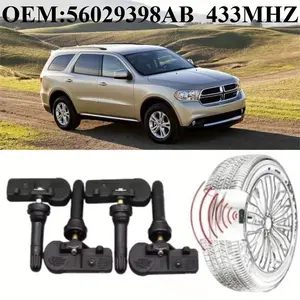 1Pcs/4Pcs OEM#56029398AB #433MHZ TPMS/TIRE PRESSURE SENSOR For#CHRYSLER:300/300C/GRAND VOYAGER/SEBRING/TOWN&COUNTRY #DODGE:C&V/CHALLENGER/CHARGER/DURANGO/GRAND CARAVAN/JOURNEY/RAM1500 #FIAT:500/500L/FREEMONT #JEEP:GRAND CHEROKEE/WRANGLER #LANCIA:VOYAGER