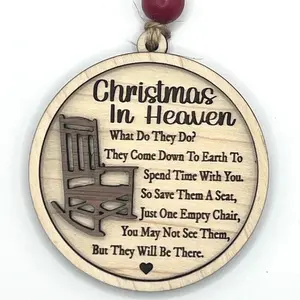 Wooden Christmas Ornament Memorial for Family Member