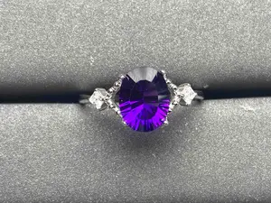 A495 Amethyst Ring Natural Stone