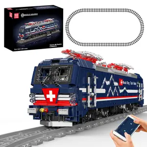 Mould King 12045 Train Model Kit, 3,072+ Pieces Vectron MS Electric Locomotive Building Set with Track, APP/Remote Control City Train Construction Building Toys, Collectible Gift for Adults and Teens