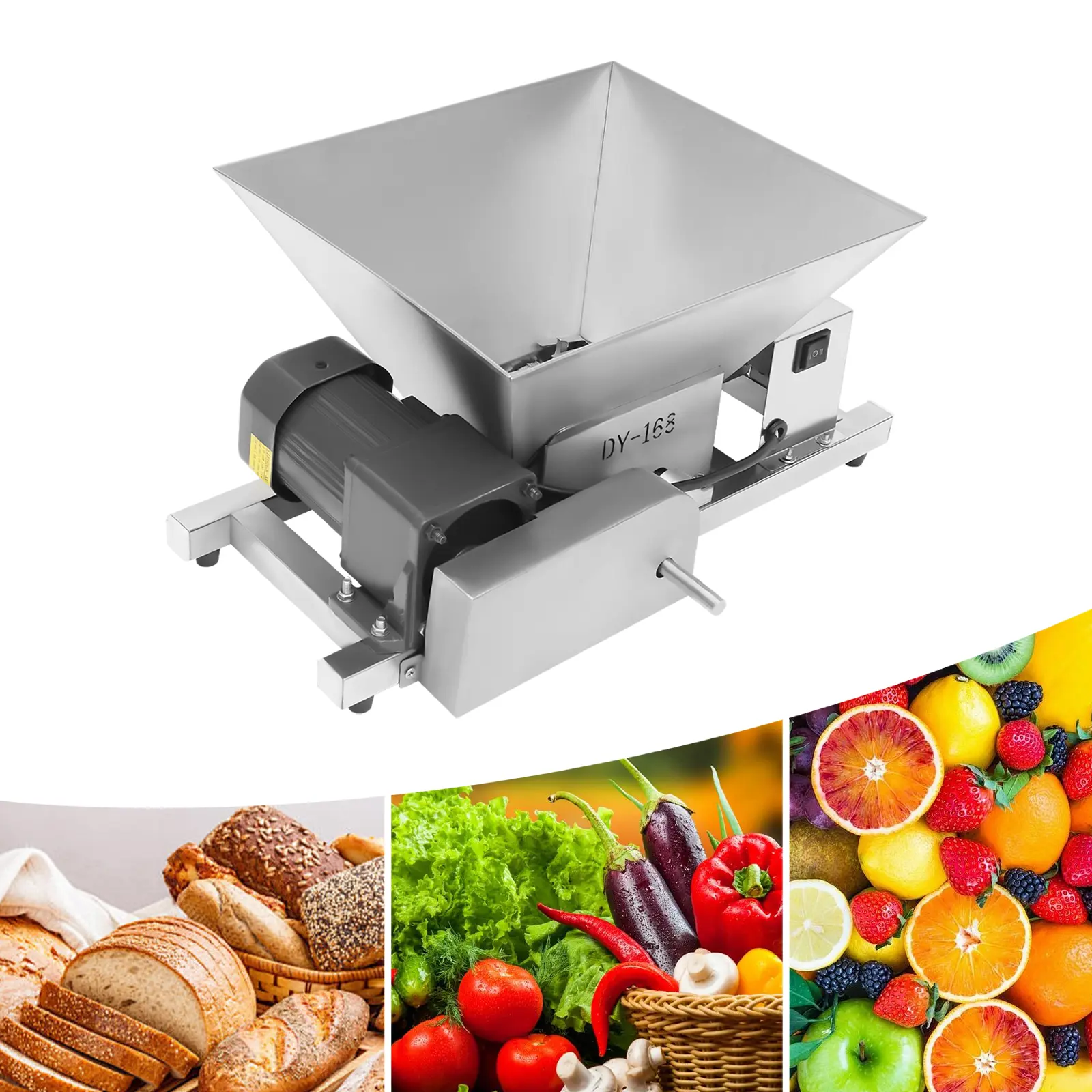 Electric Fruit Peeling Machine - 1.06 Gal Stainless Steel Kitchen Utensils, Vegetable Utensils for Fruit Wine Making, Rugged Corrosion-Resistant, Efficiently Crushes Breads, Brown Sugar & Various Produce