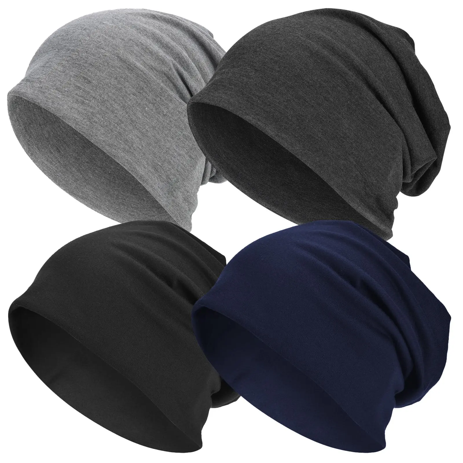 Unisex Soft Stretch Knit Hat Beanie, Elegant Hand Washable Winter Cap, Perfect for Casual or Formal Occasions, 1/4 Pack