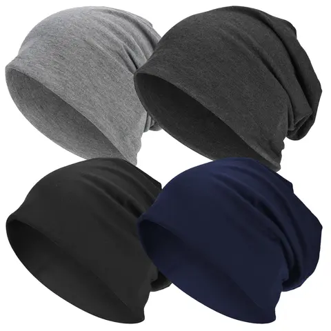 Unisex Soft Stretch Knit Hat Beanie, Beanies Hats, Elegant Hand Washable Winter Cap, Perfect for Casual or Formal Occasions, 1/4 Pack