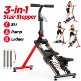 YOLEO Steppers for Exercise at Home, Adjustable Stair Stepper with 3 Workout Modes,Folding Cardio Stair Master with Ski Simulation Mode & Oversized Pedal,90% Pre-Assembled Stair Climber with Handlebar