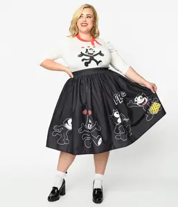 Felix the Cat x Unique Vintage Felix Border Gellar Swing Skirt