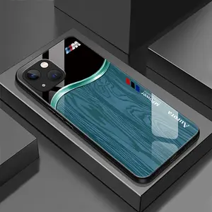 Suitable for [iPhone 13] wood grain mobile phone case, high-value glass shell, personalized business style mobile phone case, simple new mobile phone case-888