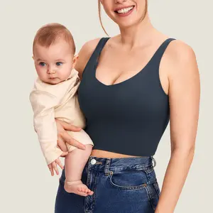 Momanda V Neck Nursing Crop Tank Top Momanda V Neck Nursing Crop Tank Top