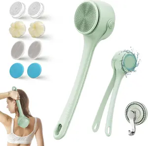 New Style Electric Body Brush for Exfoliating Scrubbing and Massaging Long Handled Shower Brush for Full Body Use Dual Handle Waterproof Bath Brush with Rotating and Multifunctional Features Back Scrubbing Magic Tool - African Net - Bathroom Accessories