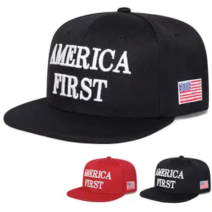 Unisex AMERICA FIRST Letter US Flag Embroidered Hip Hop Hat Outdoor Adjustable Sunscreen Leisure Hat Spring Autumn Travel Tourism Beach Vacation