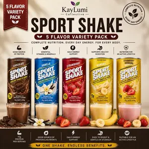 Sport Shake 5 Flavor Variety Pack - Complete Nutrition Daily Energy Support for Active Lifestyle