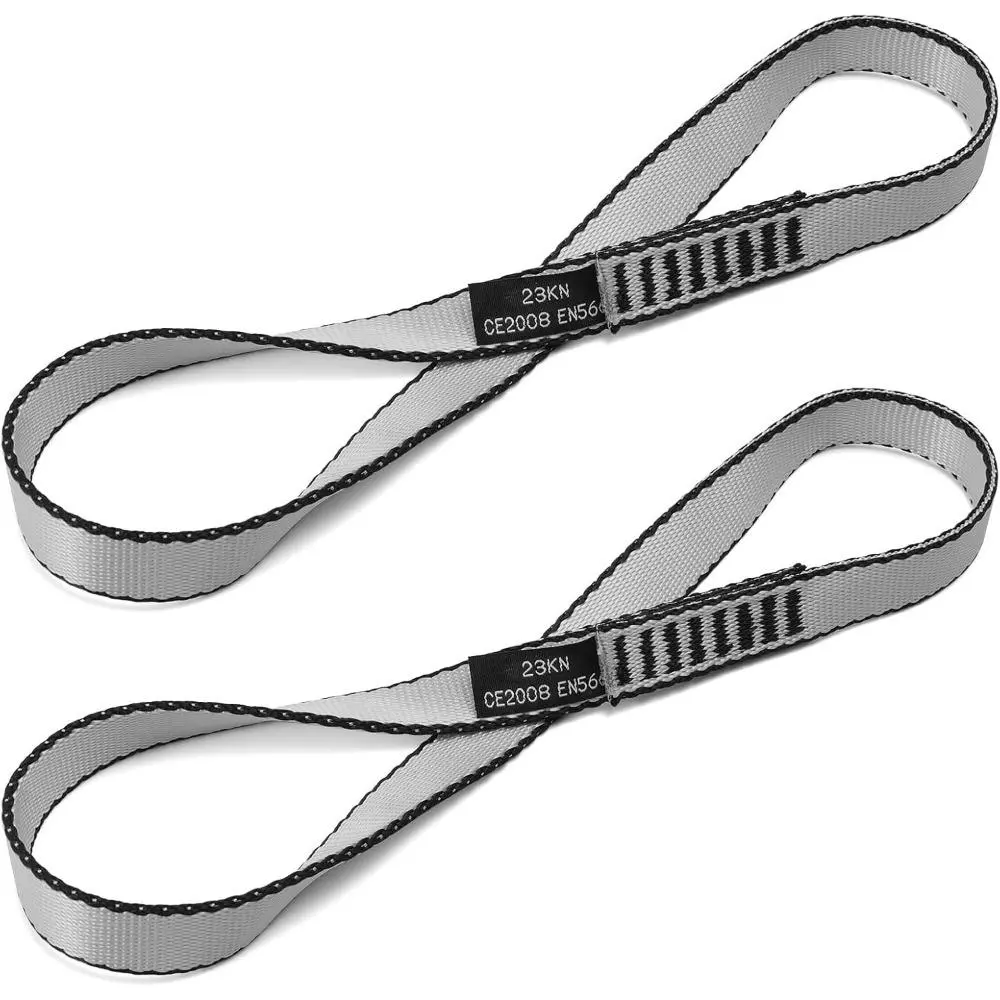 18mm Nylon Climbing Sling Runner, 23kN CE Certified Rock Climbing Gear for Mountaineering, Rappelling, and Yoga Hammocks, Looped, Nylon Webbing
