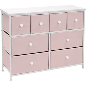 Sorbus Dresser with 9 Drawers, Steel Frame, Wood Top and Tie-Dye Fabric Bins for Ample Storage Space bedroom furniture