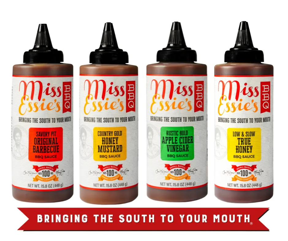 Miss Essie's BBQ Signature Variety 4 Pack - 4 x 15oz Bottles of Original, True Honey, Apple Cider Vinegar & Honey Mustard Sauces
