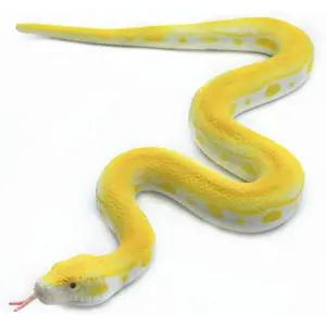 Realistic Fake Python Snake Toy - Soft Rubber Garden Snake Scare Bird/Squirrel, Halloween Prank Prop, Stress Relief Sensory Toy, 15" Long BPA-Free TPR, Safe for Kids & Pets