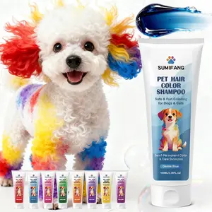 Pet Dye Shampoo Half-Permanent Blue, Safe Gentle for Dogs & Cats, Plant-Based Pet Dye, No Residue, Pressure-Free, Half-Permanent Coloring