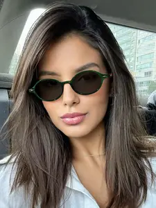 Vintage Oval Women's Sunglasses, Lightweight Thin Frame Design, Comfortable No Pressure Fit, Soft Lenses, Perfect for Retro Street Style