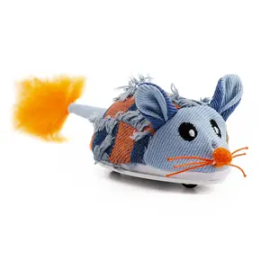 Customized tail swinging electric teasing cat mouse automatic tail wagging simulation mouse relieve boredom simulation cat toy plush