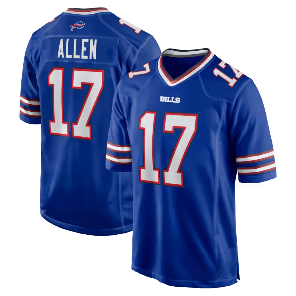 Full Print Allen 95 Football Jersey, Men's Breathable V Neck Short Sleeve Athletic Shirt, Team Game Uniform, Sports Fan Apparel, Unisex Gift for Football Fans