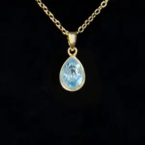 December 18K Gold Plated Necklace with Genuine Swarovski Crystal Birthstone