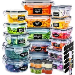 50 PCS Plastic Food Storage Containers with Lids (24 Containers & 24 Lids), Leakproof BPA-Free Containers for Kitchen Organization, Meal Prep, Reusable Lunch Container - (Pack of 50)