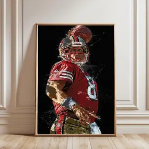 Steve Young Wall Art San Francisco 49ers Canvas Print, Nfl Football Decor, Framed Poster Gift For Fan Room, Man Cave, Or Office