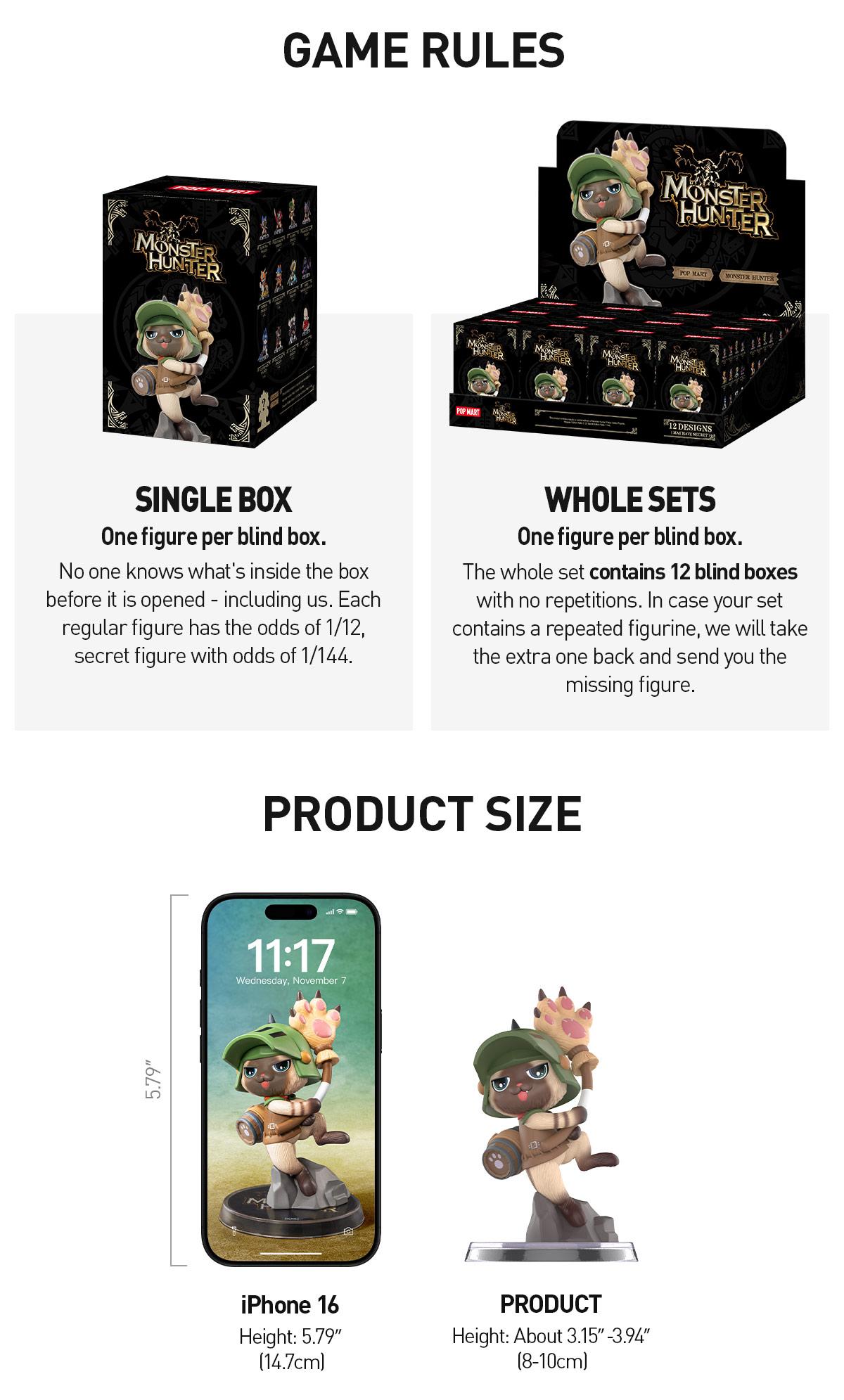 POP MART Monster Hunter Palico Series Figures Blind Box