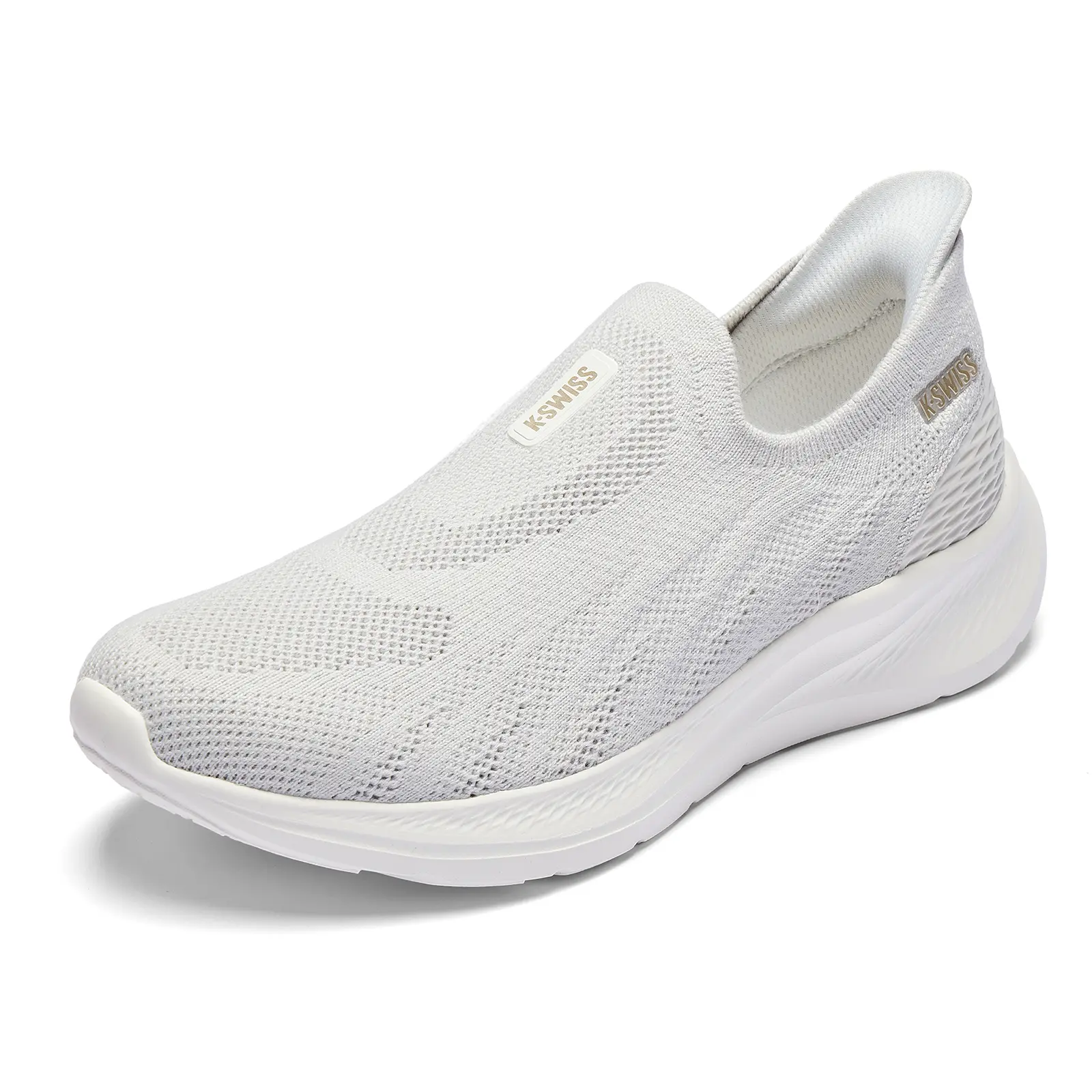 K-Swiss Women's Slip Step Easy-On Cushioned Walking Shoes | Slip-On Design, Snug Heel Fit, Plush Cushioning, Breathable Flexible Mesh Upper, Lightweight Wear, Removable Insole