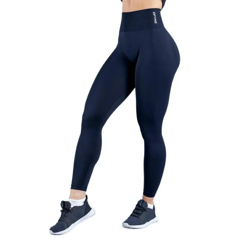 DFYNE Dynamic Leggings for Women, Seamless Yoga Pants, Ribbed Low-Waist Fitness Leggings, High-Stretch Workout Tights