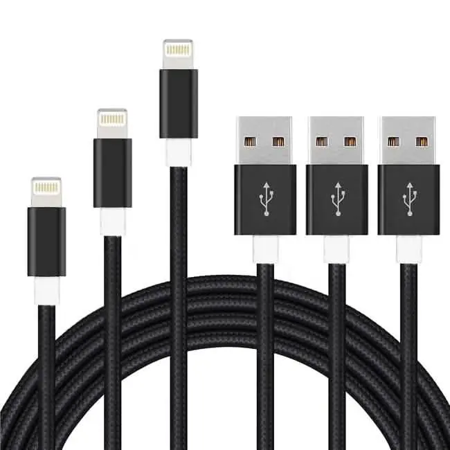 3-Pack 10FT Heavy Duty Braided iPhone Lightning USB Cable