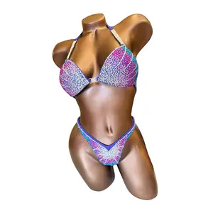 Periwinkle Gradient Figure Competition Suit