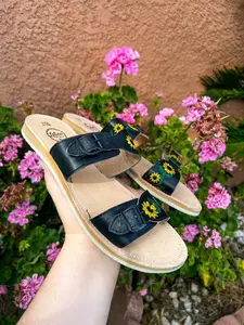 Black Huaraches, Mexican leather Huaraches, Girasol huaraches, Women Mexican huaraches