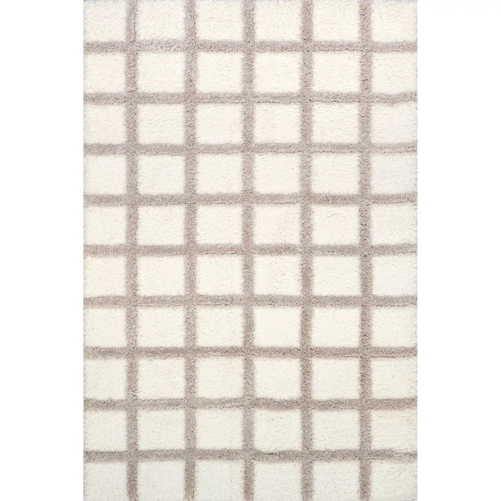 Christabel Checkered High-Low Shag Area Rug
