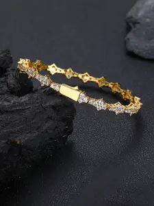 Elegant Hip-Hop Spring Clasp Tennis Bracelet, Synthetic Zircon Jewelry, Unique Luxury Accessory for Men and Women, High-End Fashion Pendant