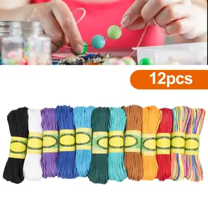 12 Pcs 22-Yard Nylon Beading Cord - Multicolor Nylon String for Bracelets,Chinese Knotting Threads,Jewelry Making Tool for DIY Braid Bracelets,Necklaces, Kumihimo