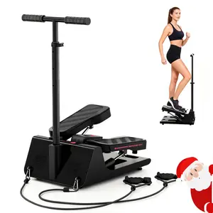 Heavy-Duty Mini Steppers for Exercise ,330LBS Hydraulic Stepper Machine with Monitor, Adjustable Resistance Bands-Like Strap System & Non-Slip Surface ,Full-Body Cardio Workout Equipment,For home and office use