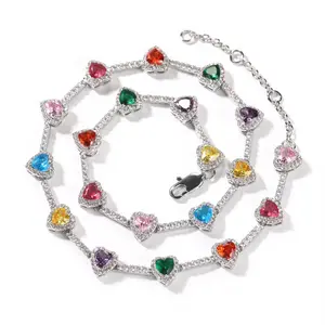 Multi Heart necklace - Colorful Heart Design Accessory