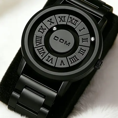Men's Punk Style Magnetic Stainless Steel Strap Casual Water Resistant Round Dial Quartz Watch, Analogue Quartz Watch, Casual Trendy Analog Watch, Watch for Daily & Party As Gift