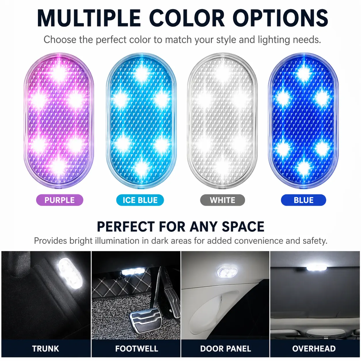 Wireless Led Lights for Car Interior, Car Led Lights Interior, USB Rechargeable Automotive Neon Accent Light
